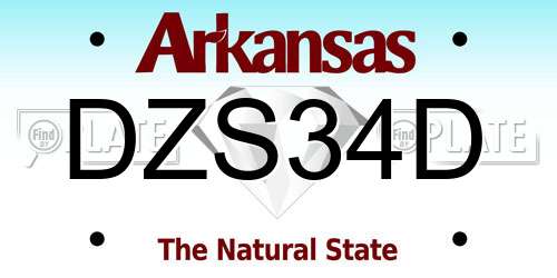 DZS34D Arkansas License Plate
