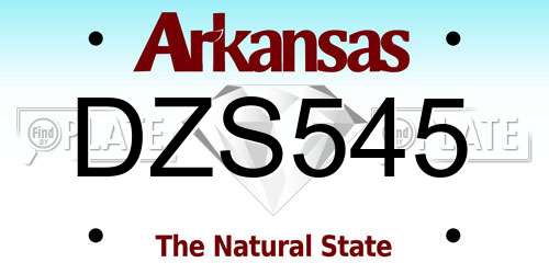 DZS545 Arkansas License Plate