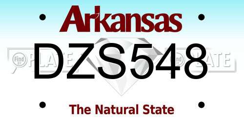 DZS548 Arkansas License Plate