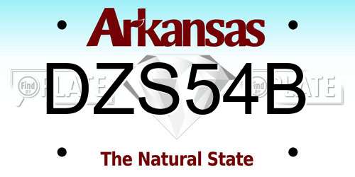 DZS54B Arkansas License Plate