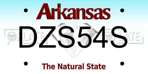 DZS54S Arkansas License Plate