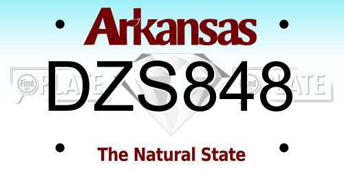 DZS848 Arkansas License Plate