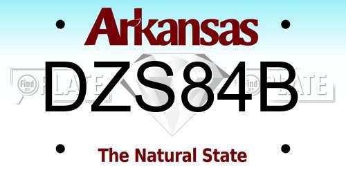 DZS84B Arkansas License Plate