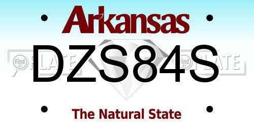 DZS84S Arkansas License Plate
