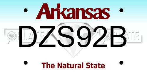 DZS92B Arkansas License Plate