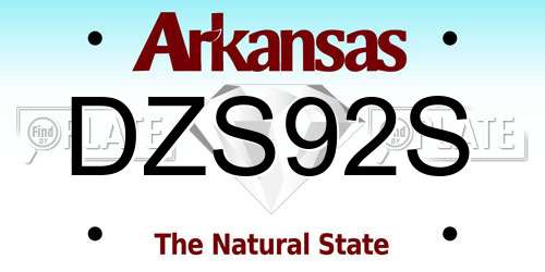 DZS92S Arkansas License Plate
