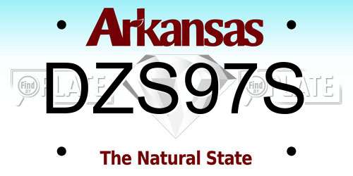 DZS97S Arkansas License Plate