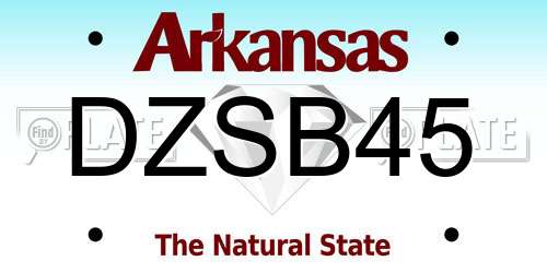 DZSB45 Arkansas License Plate