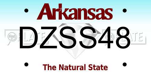 DZSS48 Arkansas License Plate