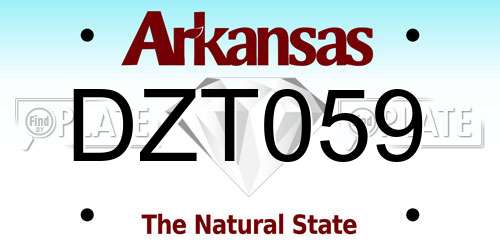 DZT059 Arkansas License Plate