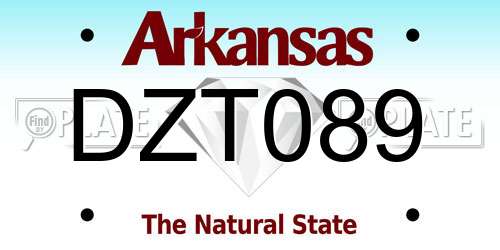 DZT089 Arkansas License Plate