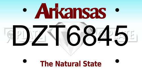 DZT6845 Arkansas License Plate