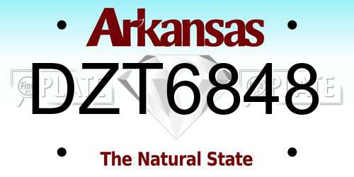DZT6848 Arkansas License Plate