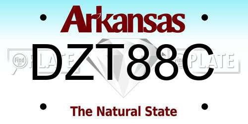 DZT88C Arkansas License Plate