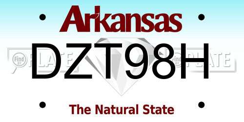 DZT98H Arkansas License Plate