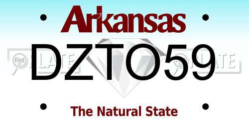 DZTO59 Arkansas License Plate