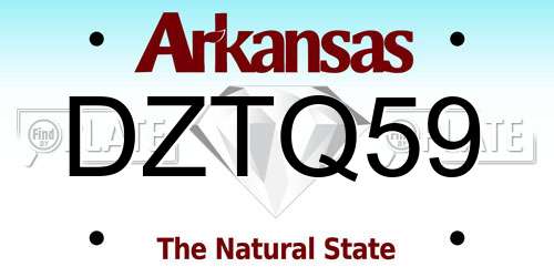 DZTQ59 Arkansas License Plate