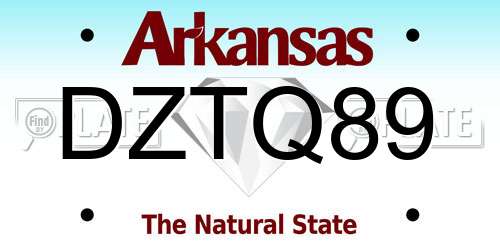 DZTQ89 Arkansas License Plate