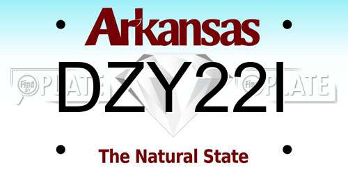 DZY22I Arkansas License Plate