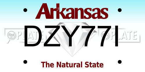 DZY77I Arkansas License Plate