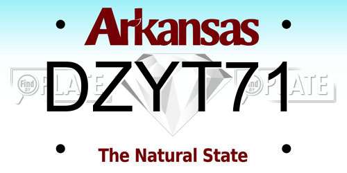 DZYT71 Arkansas License Plate