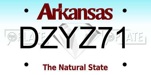 DZYZ71 Arkansas License Plate