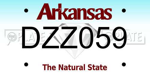 DZZ059 Arkansas License Plate