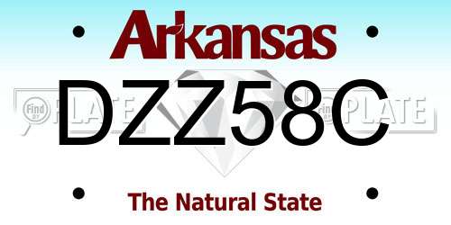 DZZ58C Arkansas License Plate