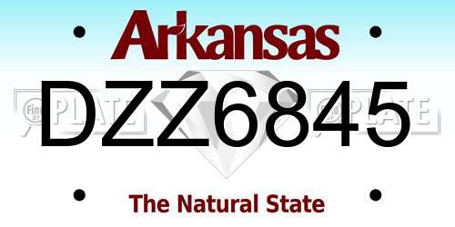 DZZ6845 Arkansas License Plate