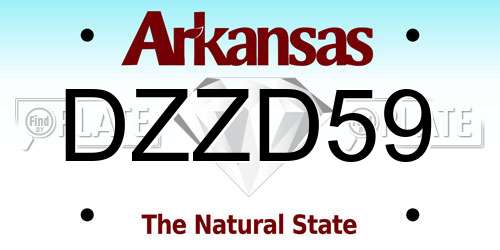 DZZD59 Arkansas License Plate