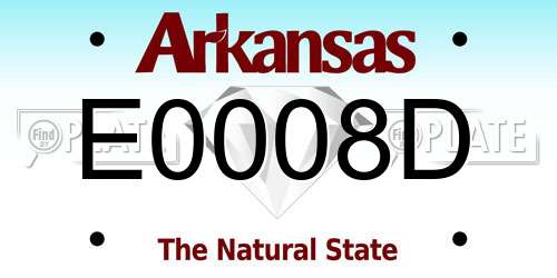 E0008D Arkansas License Plate