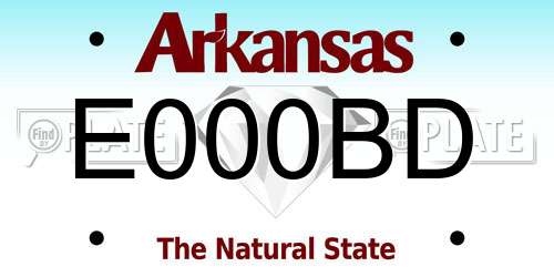 E000BD Arkansas License Plate