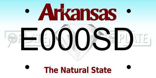 E000SD Arkansas License Plate