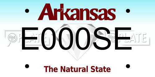 E000SE Arkansas License Plate