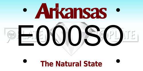 E000SO Arkansas License Plate