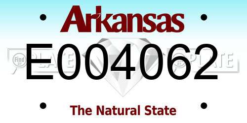 E004062 Arkansas License Plate