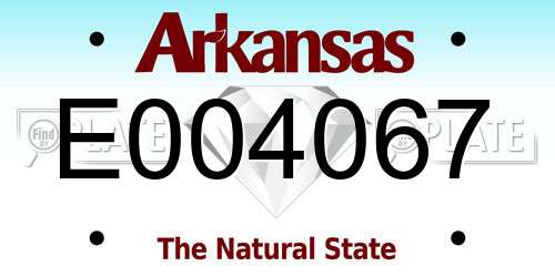 E004067 Arkansas License Plate