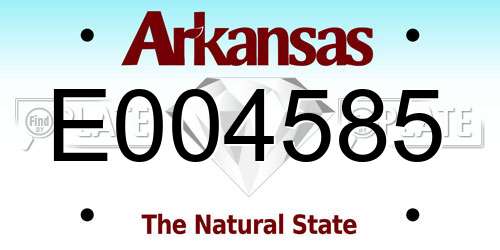 E004585 Arkansas License Plate
