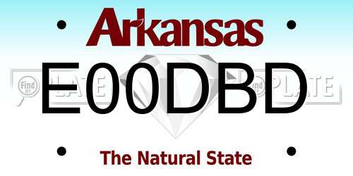 E00DBD Arkansas License Plate