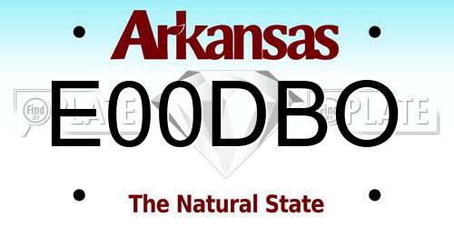 E00DBO Arkansas License Plate