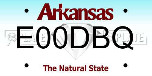 E00DBQ Arkansas License Plate