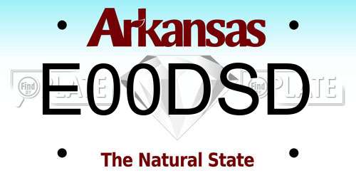 E00DSD Arkansas License Plate