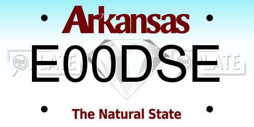 E00DSE Arkansas License Plate
