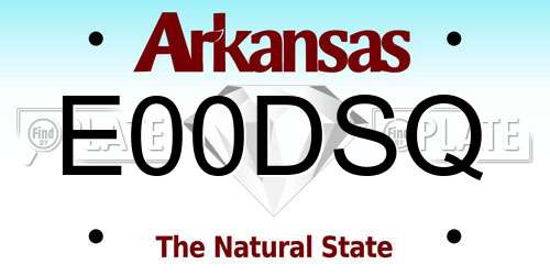 E00DSQ Arkansas License Plate