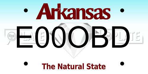 E00OBD Arkansas License Plate