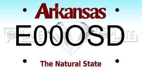E00OSD Arkansas License Plate