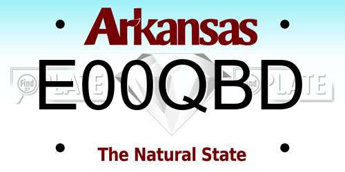 E00QBD Arkansas License Plate