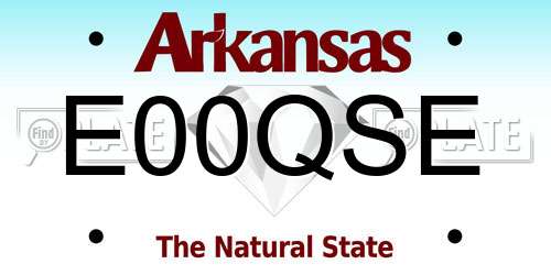 E00QSE Arkansas License Plate