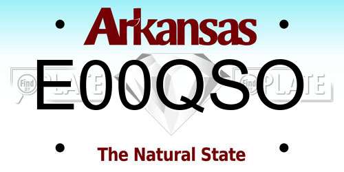E00QSO Arkansas License Plate