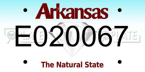 E020067 Arkansas License Plate